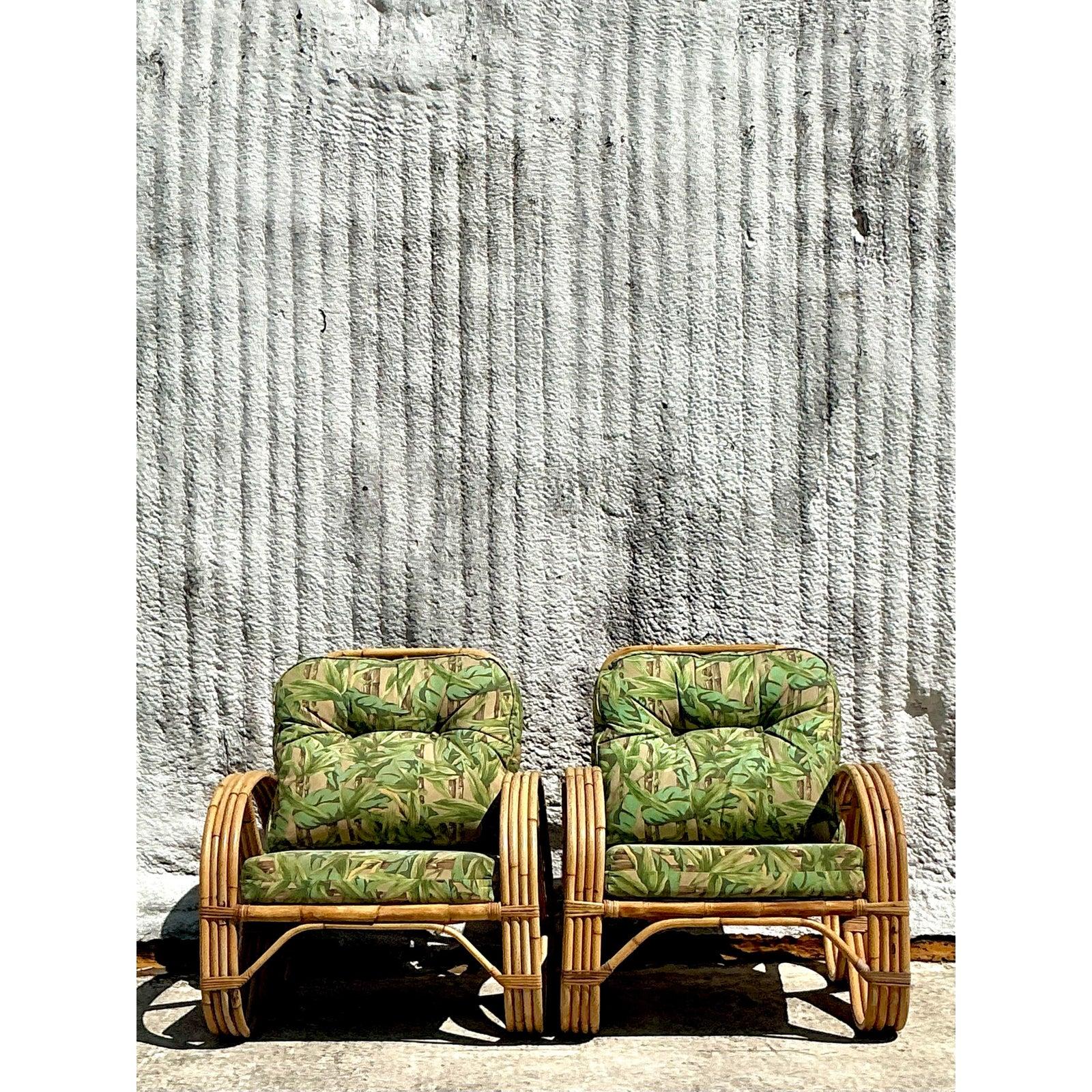 Sedie da salotto in rattan curvato Vintage By - Una coppia in vendita 1