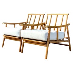 Sedie da salotto Pagoda in rattan curvato Vintage By - una coppia