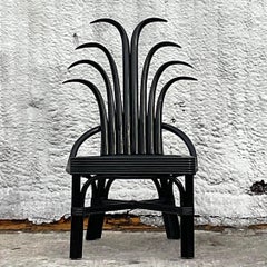 Vintage Coastal Bent Rattan Pineapple Chair