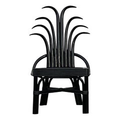 Vintage Coastal Bent Rattan Pineapple Chair