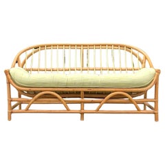 Vintage Coastal Bent Rattan Sofa