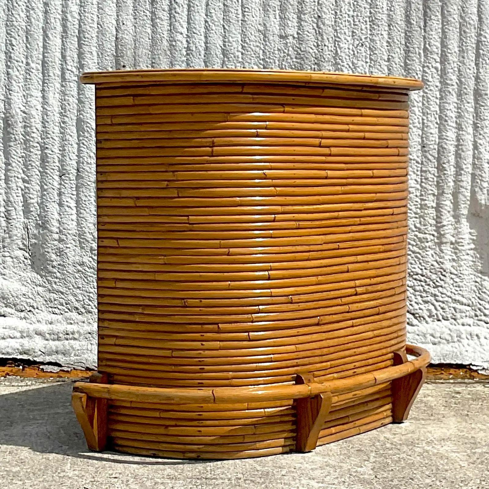 Philippine Vintage Coastal Bent Rattan Tiki Bar