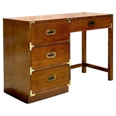 Vintage Coastal Bernhardt Campaign Writing Desk