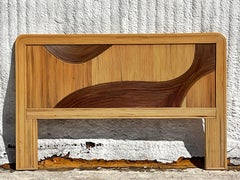 Vintage Coastal Biomorphic Pencil Reed Queen Headboard
