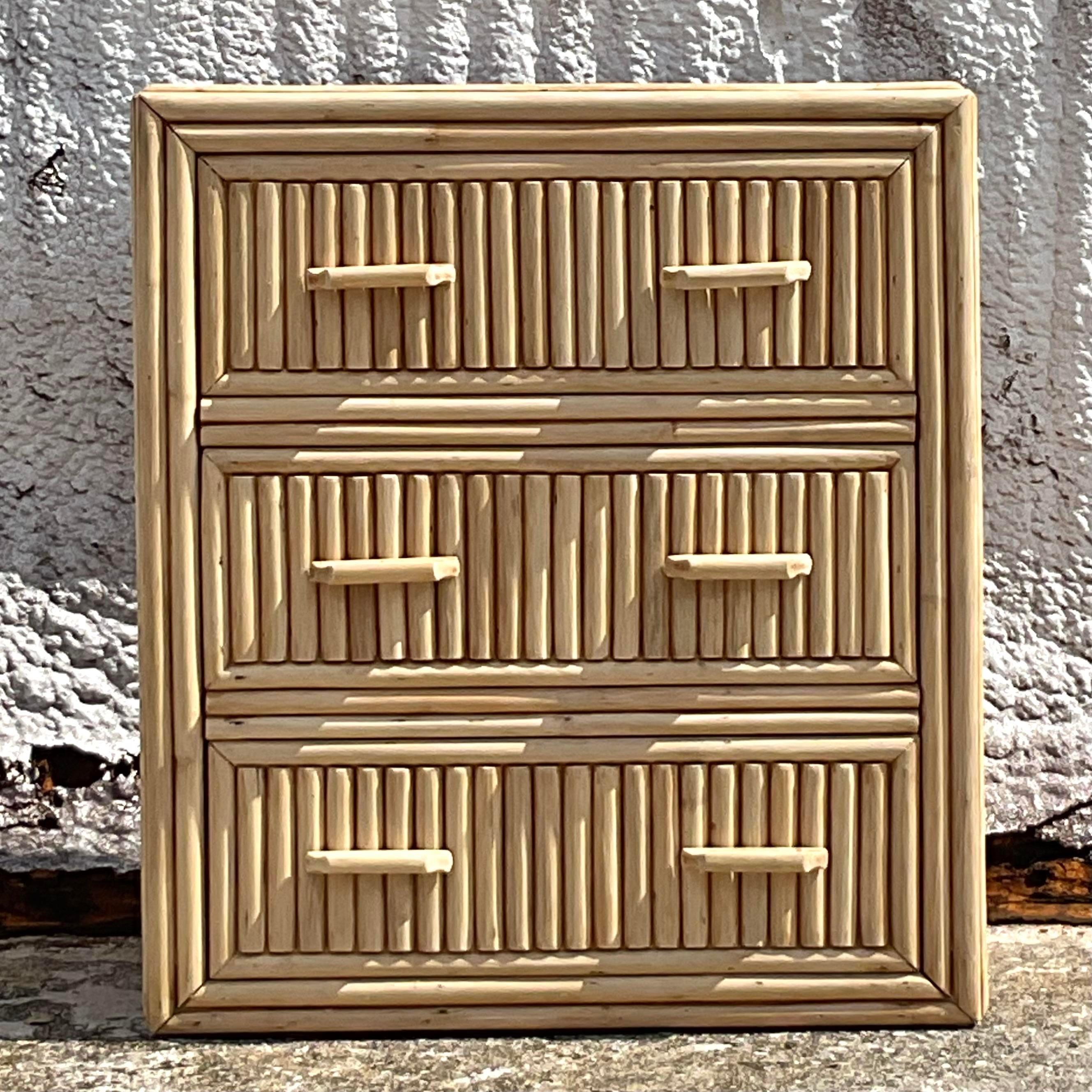 Cassettiera in rattan sbiancato Vintage By In condizioni buone in vendita a west palm beach, FL