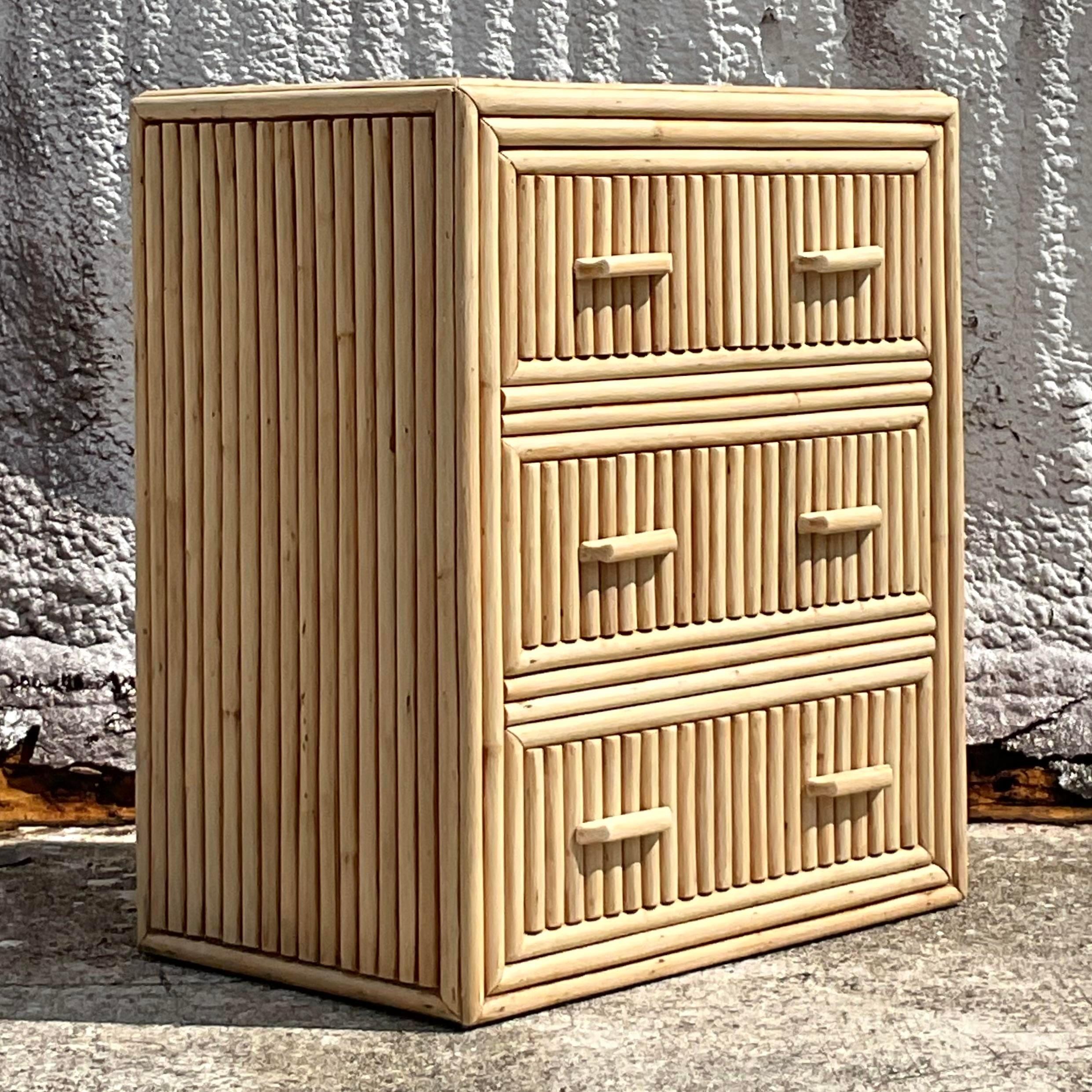XX secolo Cassettiera in rattan sbiancato Vintage By in vendita