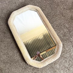 Vintage Coastal Boho Wicker Wall Mirror