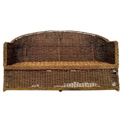 Vintage Coastal Braided Rattan Arched Sofa