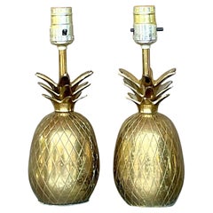 Vintage Coastal Messing Ananas Lampen - ein Paar