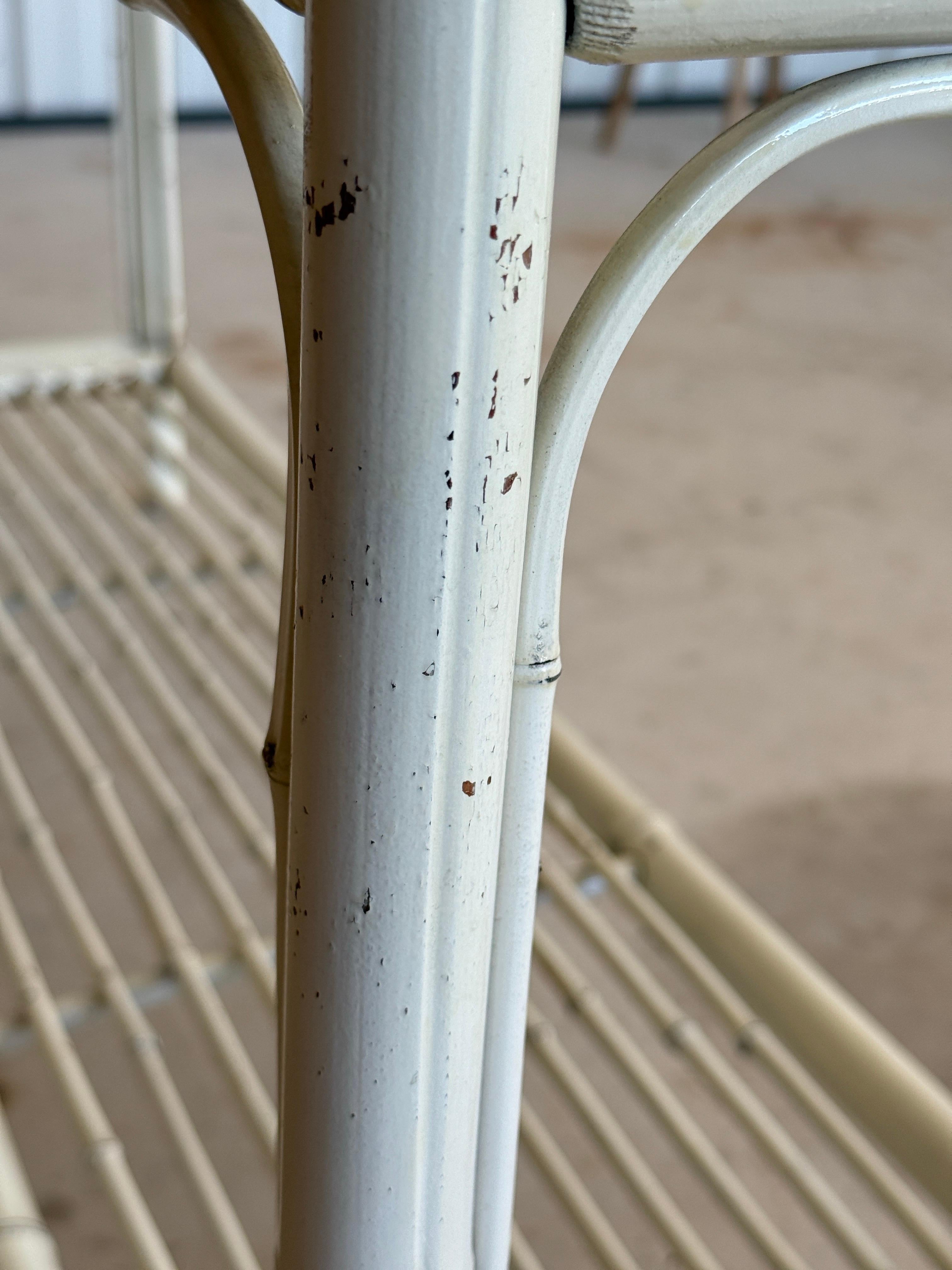 Vintage Coastal Brighton Pavilion Style Painted Bamboo Console Table For Sale 6
