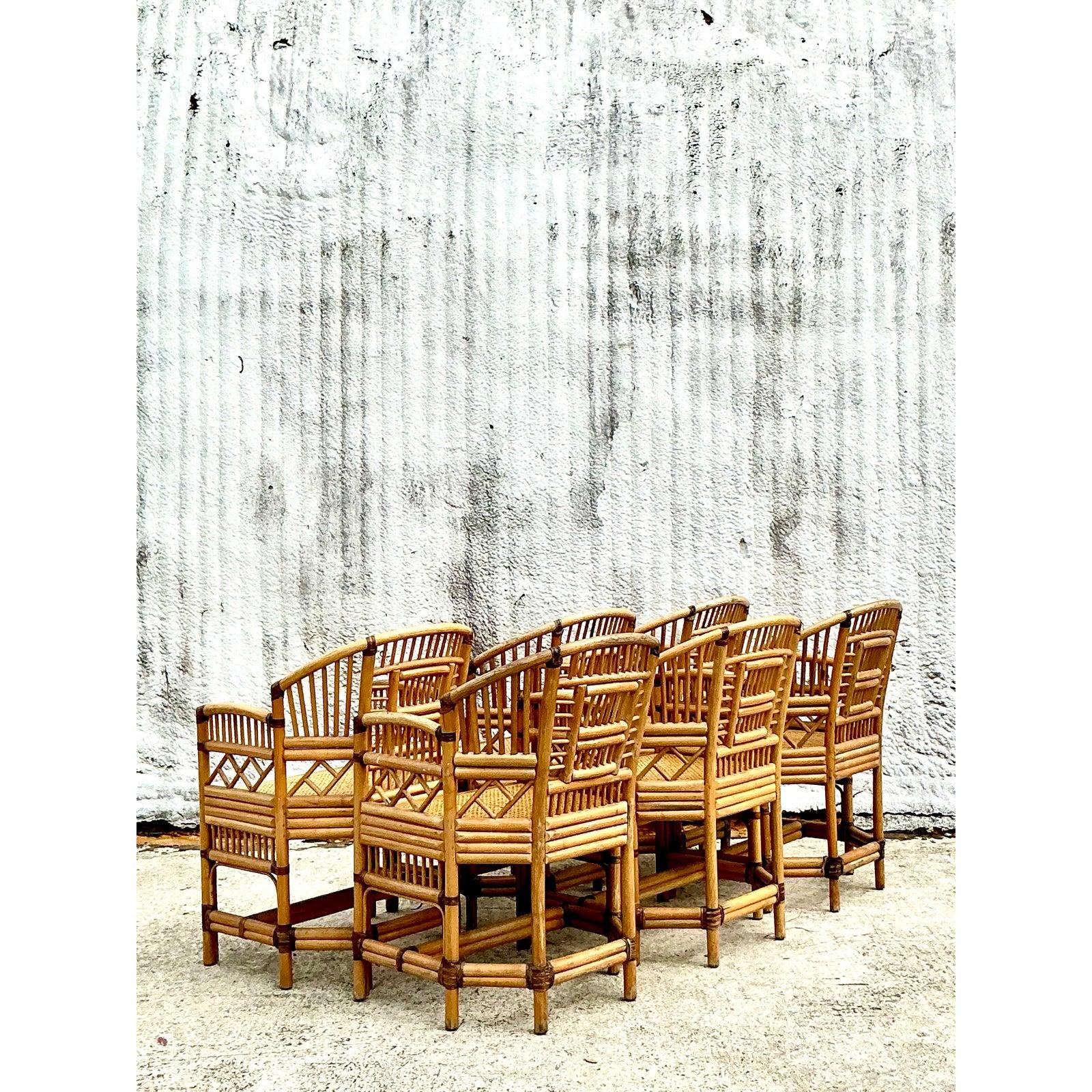 Filippino Sedie da pranzo in rattan Vintage By Brighton Pavillion - Set di 6 in vendita