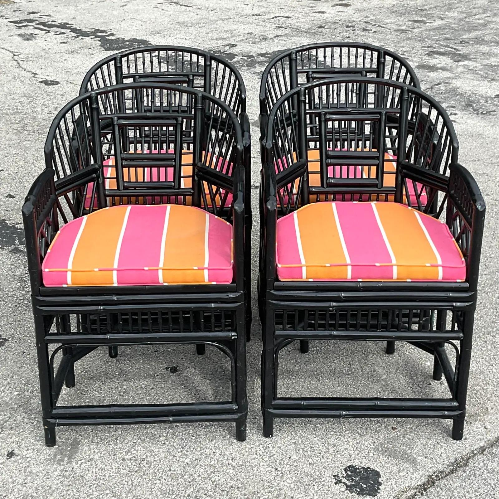 Vintage Coastal Brighton Pavillon Chairs, Set of 4 5