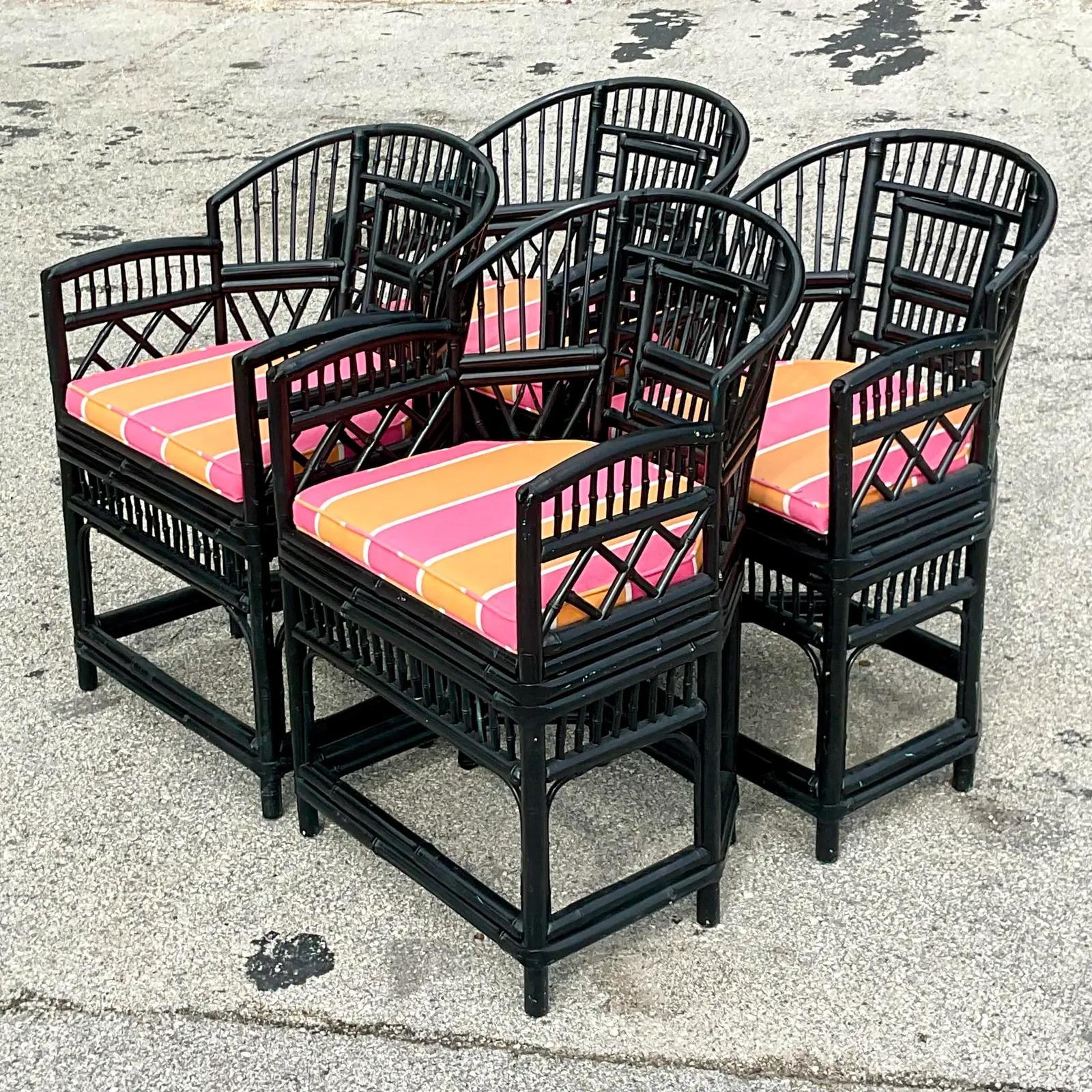 Vintage Coastal Brighton Pavillon Chairs, Set of 4 2