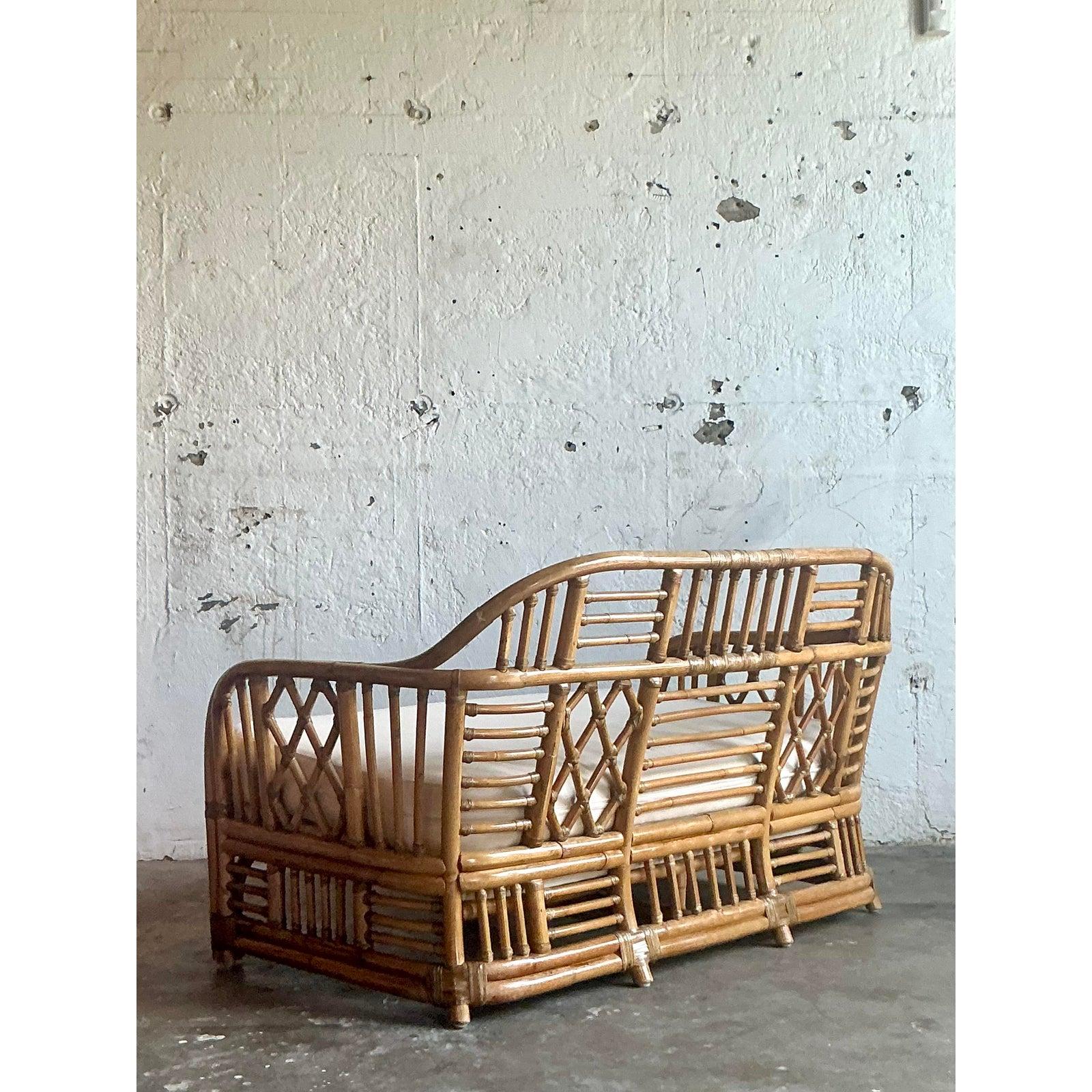 Asiento de ratán vintage Coastal Brighton Pavillon en venta 2