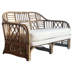 Vintage Coastal Brighton Pavillon Rattan Love Seat