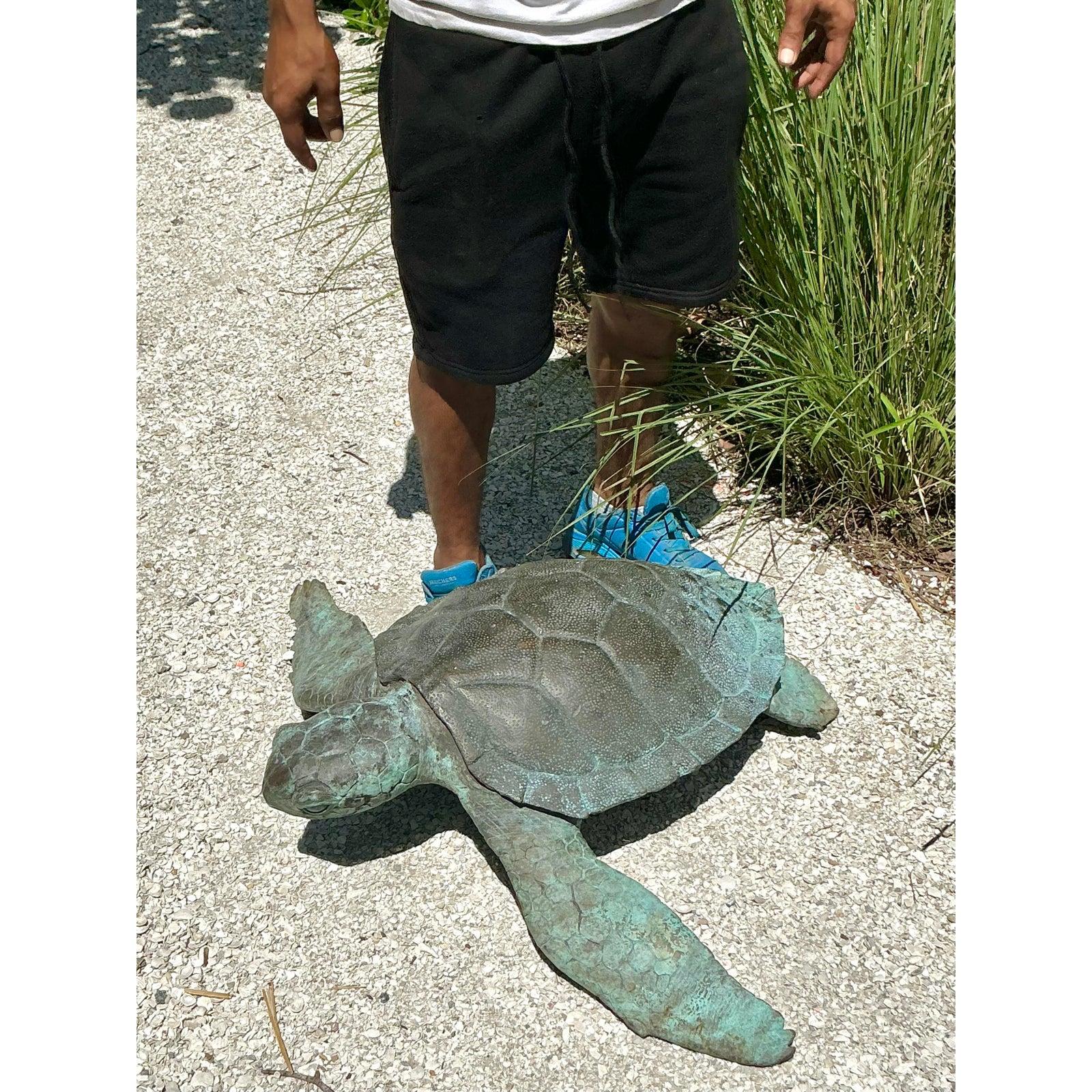 Fuente Tortuga Vintage Coastal Bronce en venta 1