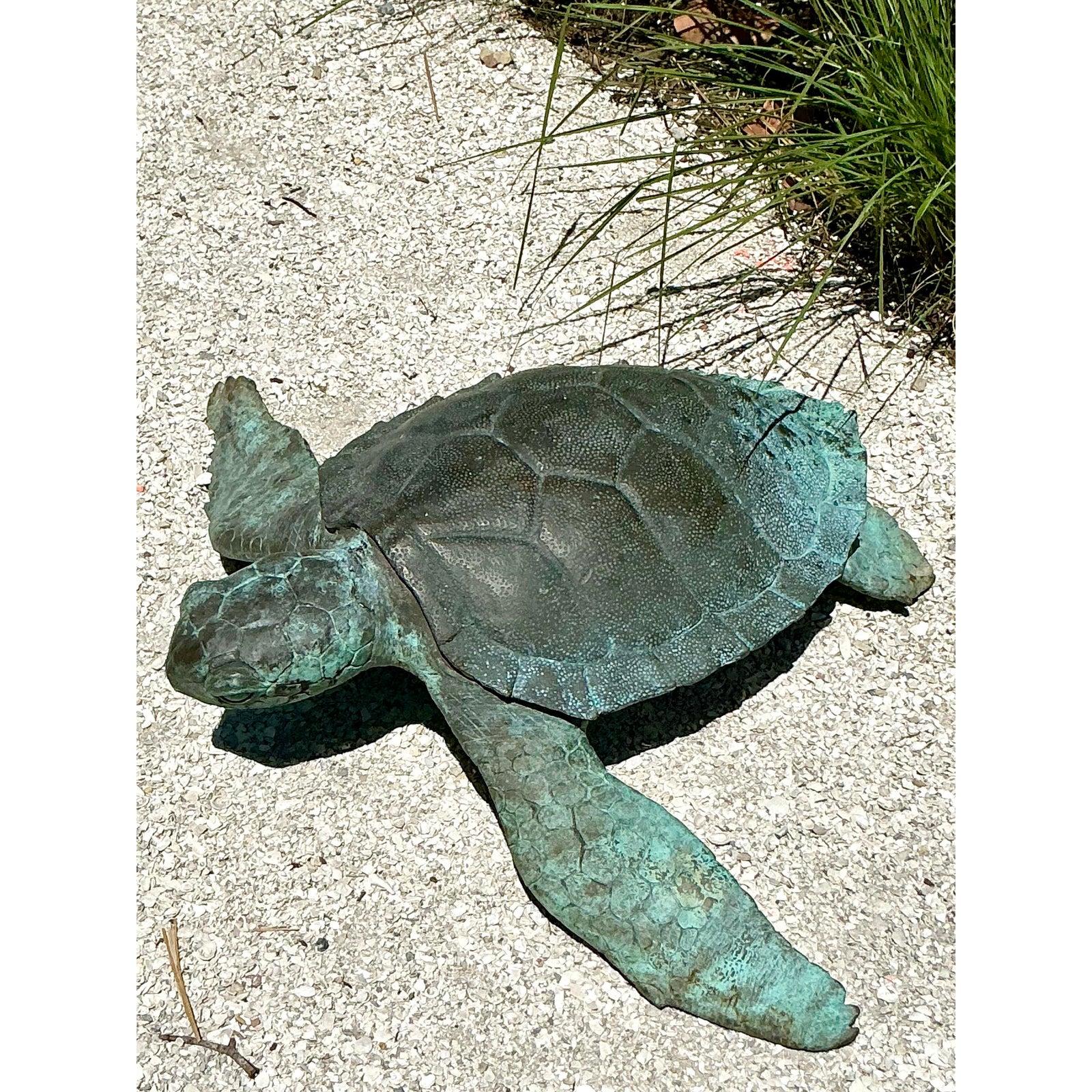 Fuente Tortuga Vintage Coastal Bronce en venta 2