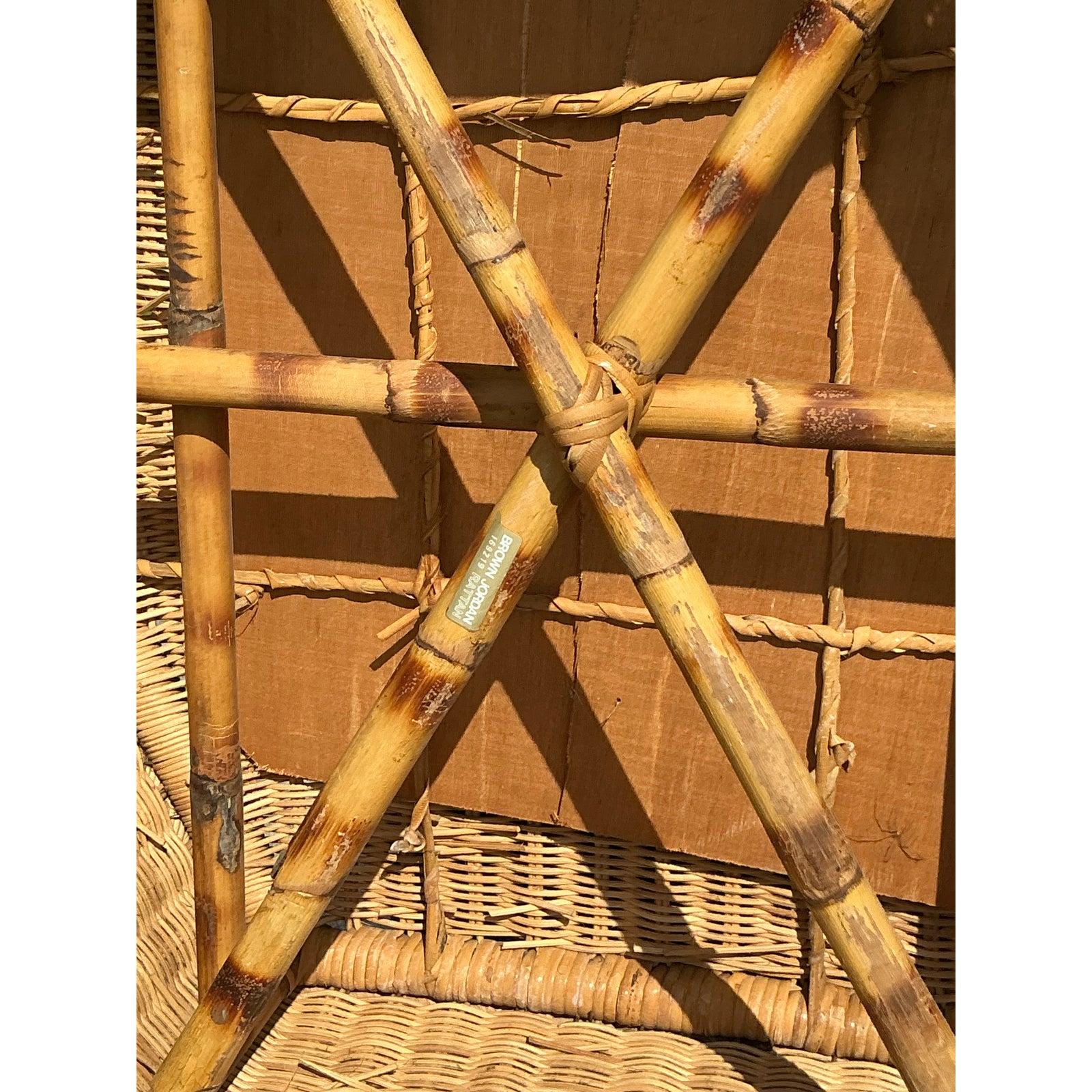 Philippine Vintage Coastal Brown Jordan Braided Rattan Coffee Table For Sale