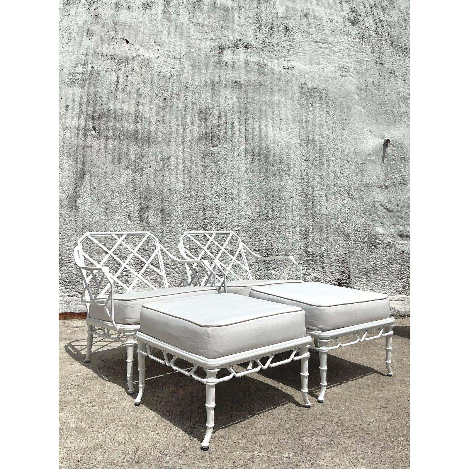 Vintage Coastal Brown Jordan “Calcutta” Aluminum Lounge Chairs - A Pair 4
