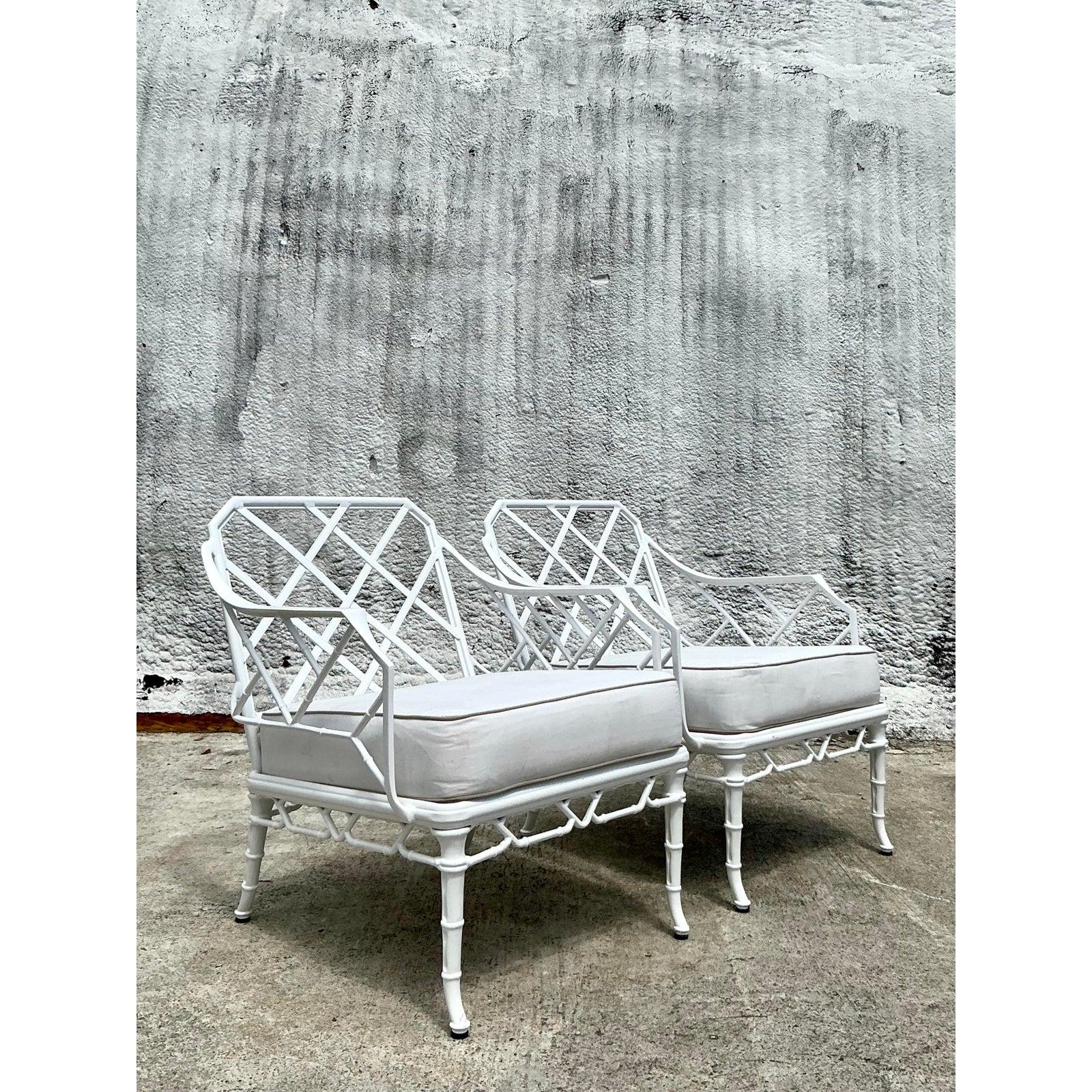 Vintage Coastal Brown Jordan “Calcutta” Aluminum Lounge Chairs - A Pair 5