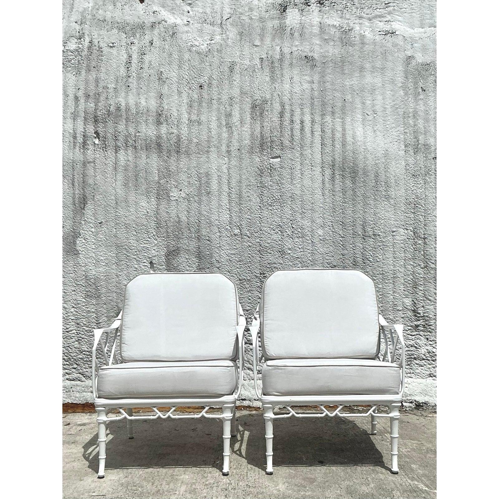 Mid-Century Modern Vintage Coastal Brown Jordan “Calcutta” Aluminum Lounge Chairs - A Pair