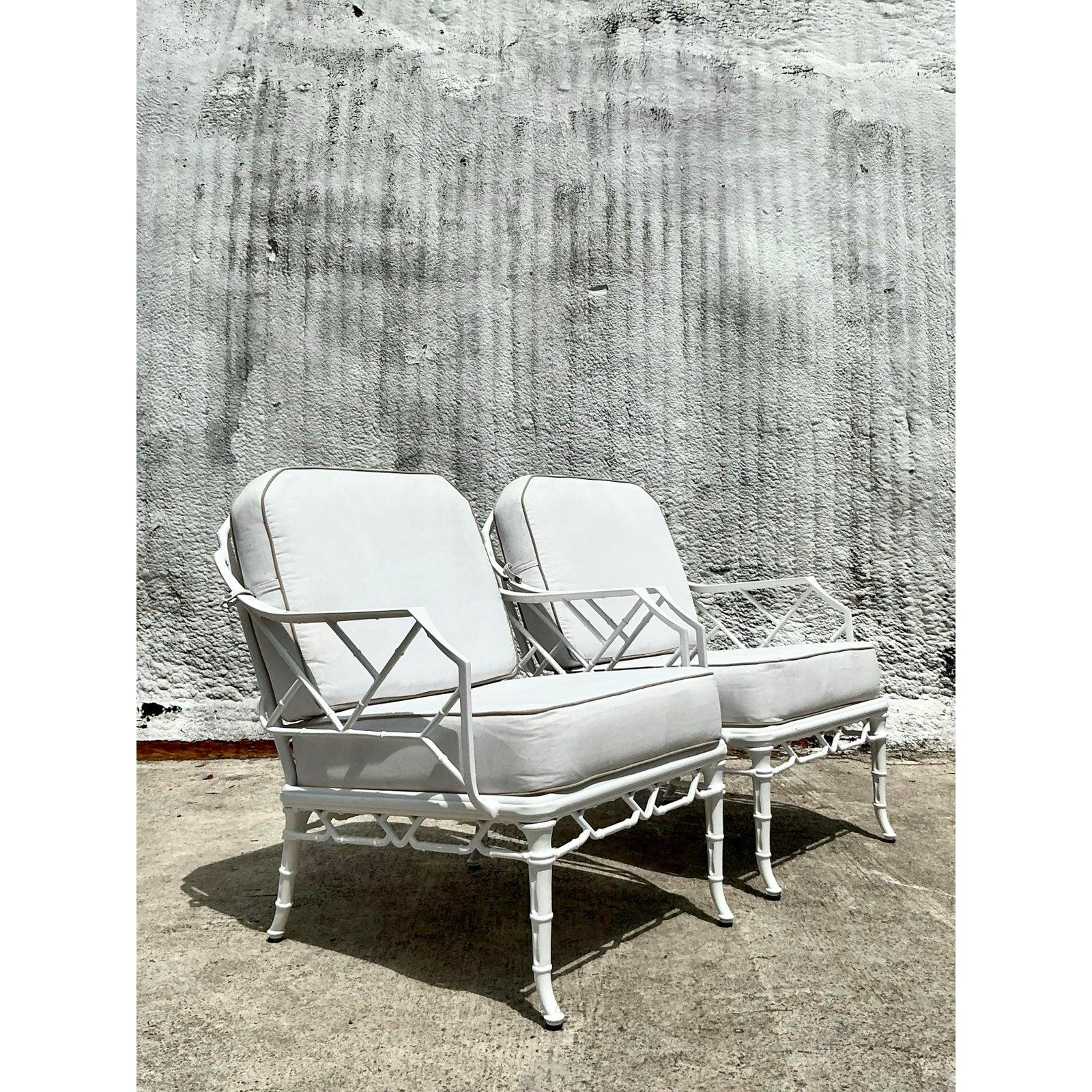 Vintage Coastal Brown Jordan “Calcutta” Aluminum Lounge Chairs - A Pair 1