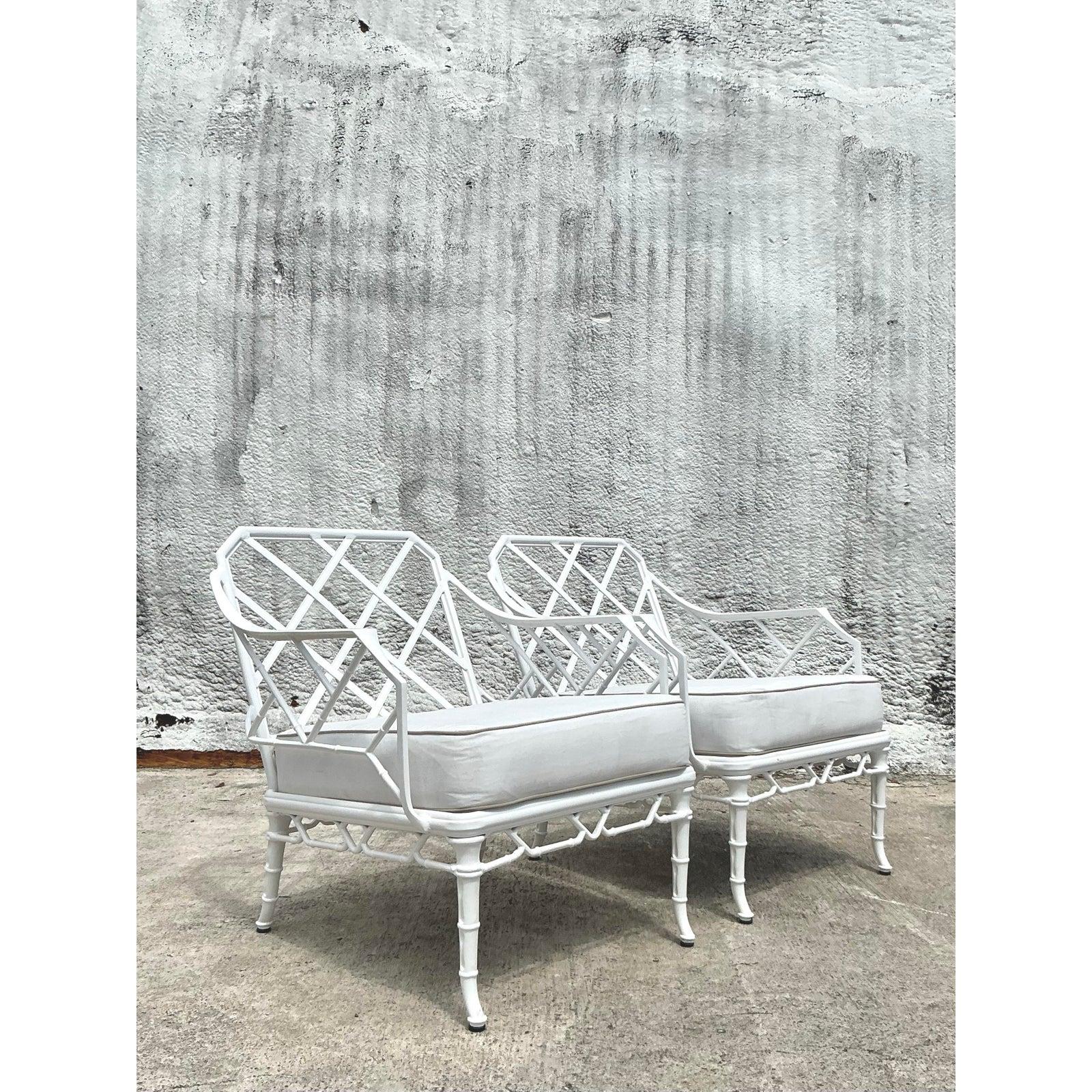 Vintage Coastal Brown Jordan “Calcutta” Aluminum Lounge Chairs - A Pair 2