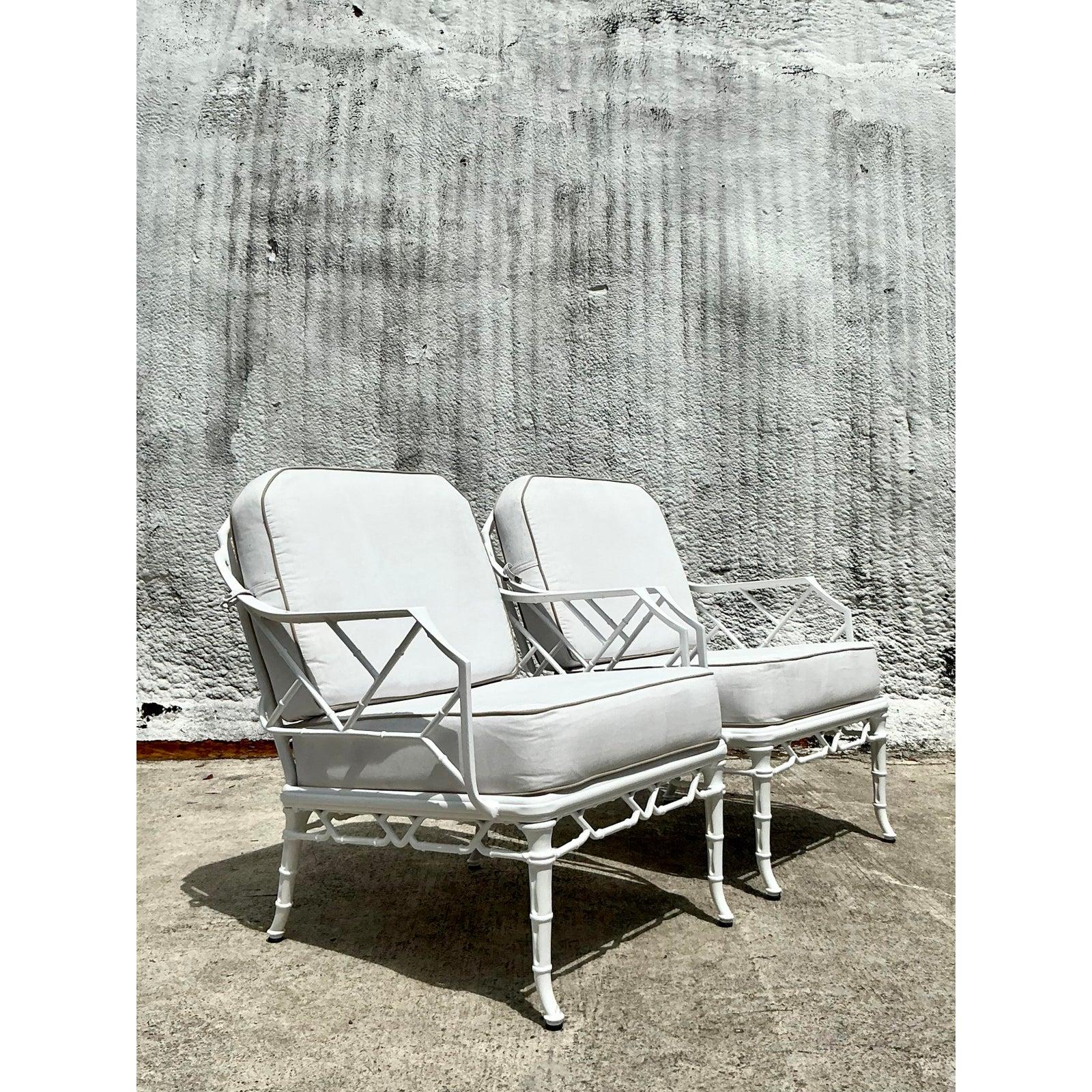 Vintage Coastal Brown Jordan “Calcutta” Aluminum Lounge Chairs - A Pair 3