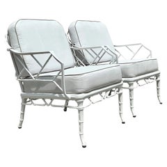 Vintage Coastal Brown Jordan “Calcutta” Aluminum Lounge Chairs - A Pair
