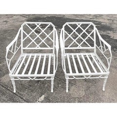 Vintage Coastal Brown Jordan Calcutta Lounge Chairs, Pair