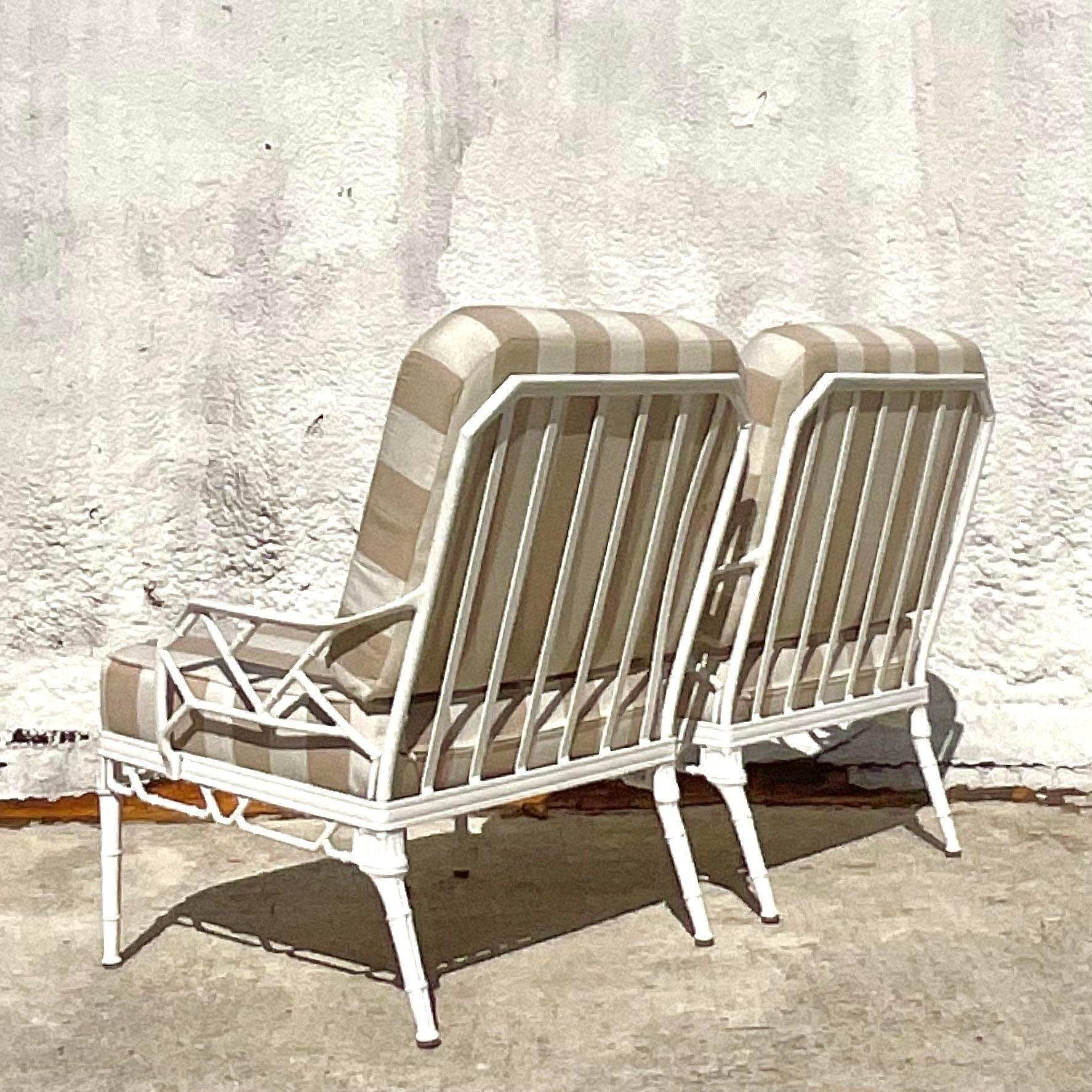Mexican Vintage Coastal Brown Jordan “Calcutta” Lounge Chairs - a Pair