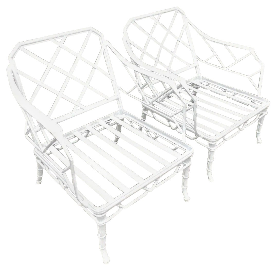 Vintage Coastal Brown Jordan Calcutta Lounge Chairs, Pair