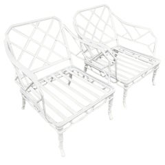 Vintage Coastal Brown Jordan Calcutta Lounge Chairs, Pair