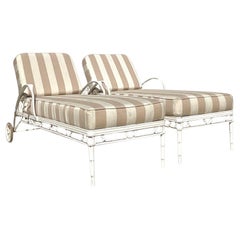 Used Coastal Brown Jordan “Calcutta” Straight Back Chaise Lounge Chairs -a Pr