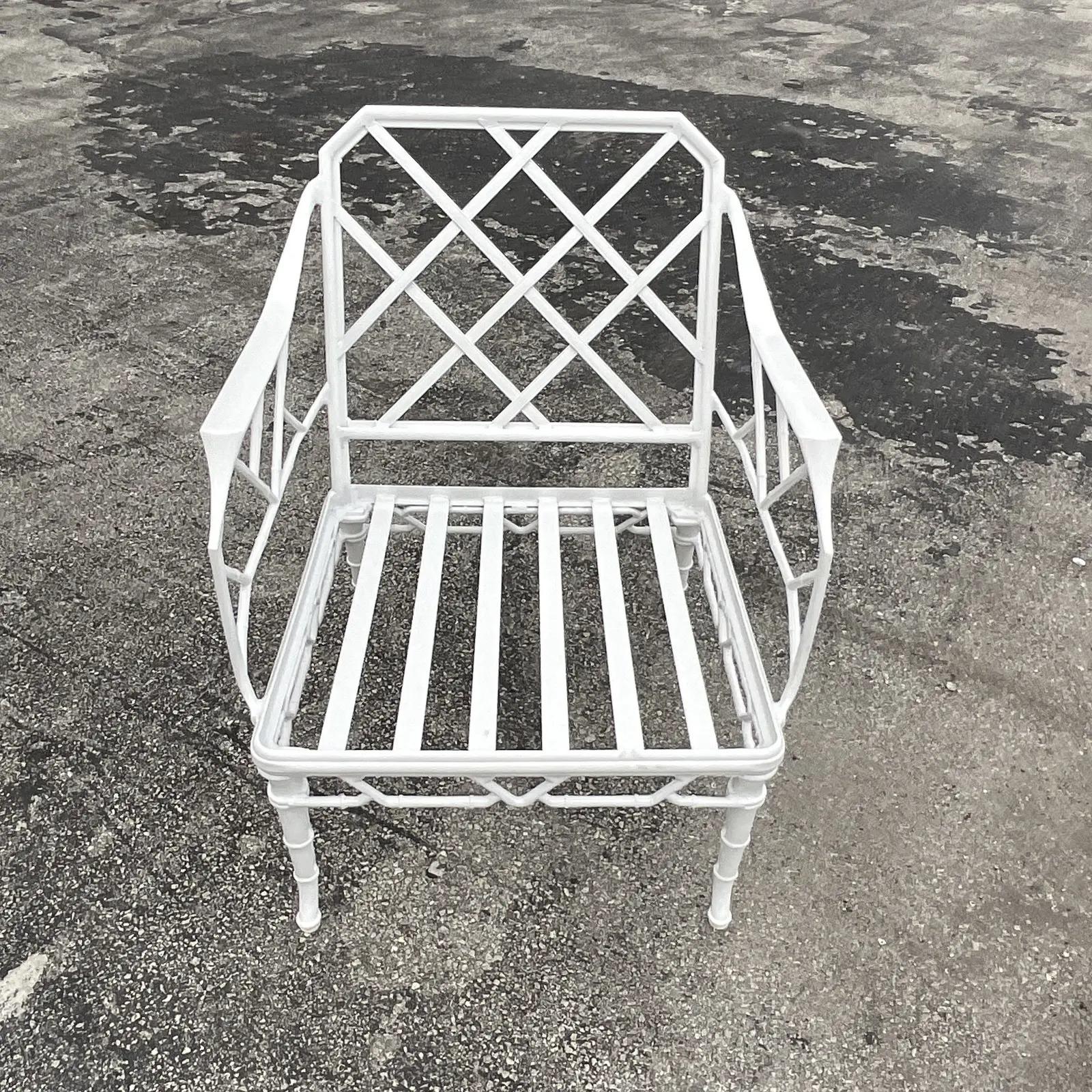 North American Vintage Coastal Brown Jordan Cast Aluminum “Calcutta” Lounge Chair