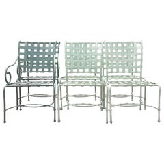 Vintage Coastal Brown Jordan Cast Aluminum Dining Chairs - Set of 6