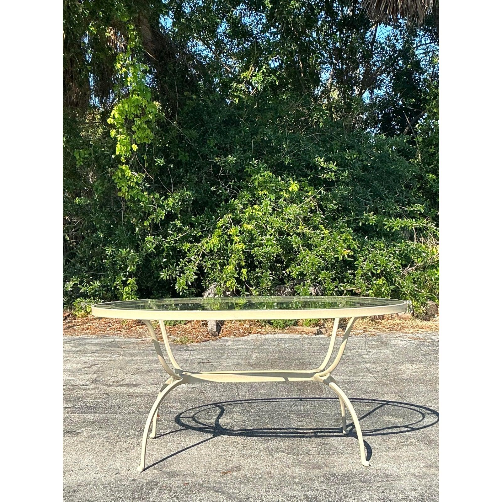 Vintage Coastal Brown Jordan Classic 2 Gussaluminium Terrasse Esszimmer Set (Mexikanisch) im Angebot