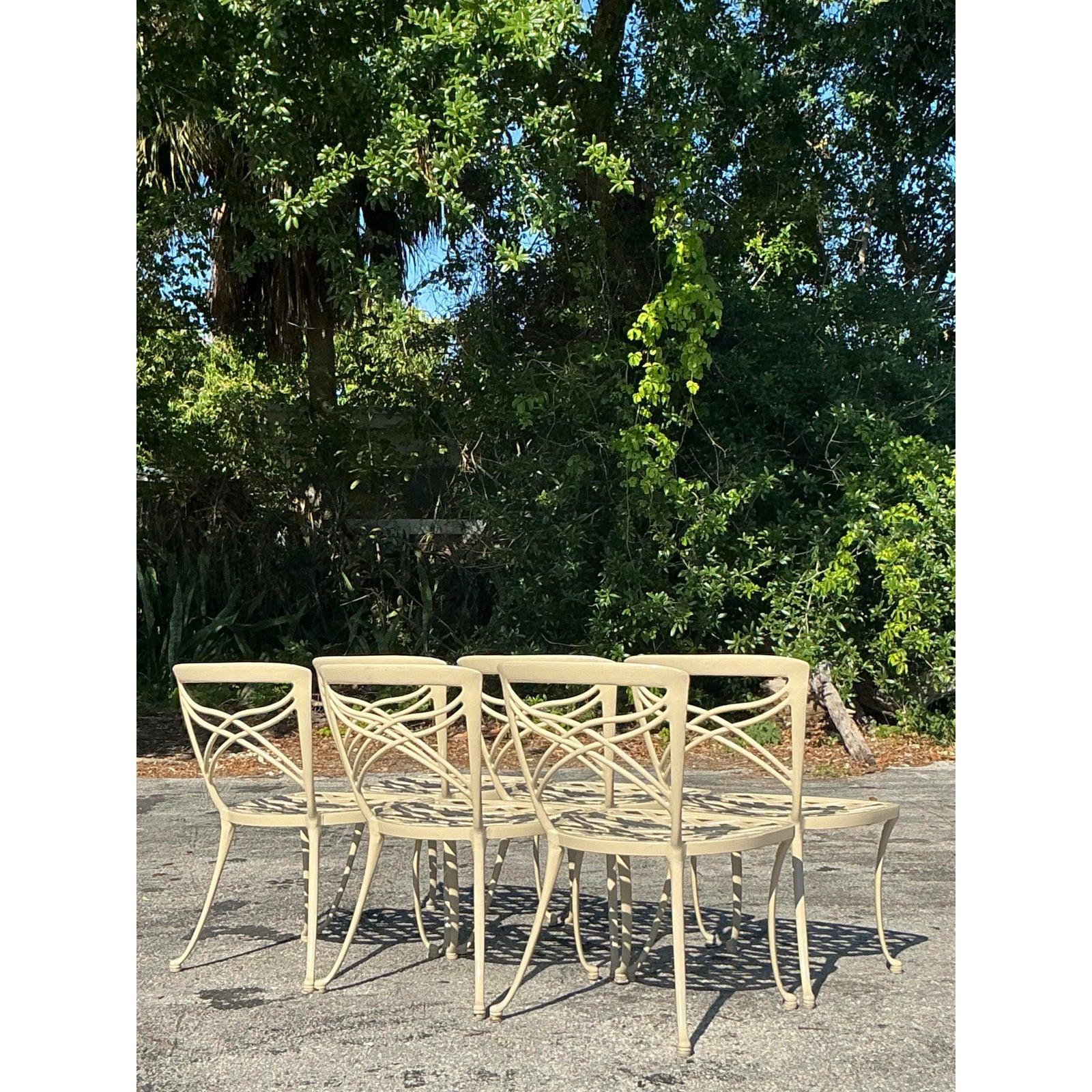 Vintage Coastal Brown Jordan Classic 2 Gussaluminium Terrasse Esszimmer Set (Aluminium) im Angebot