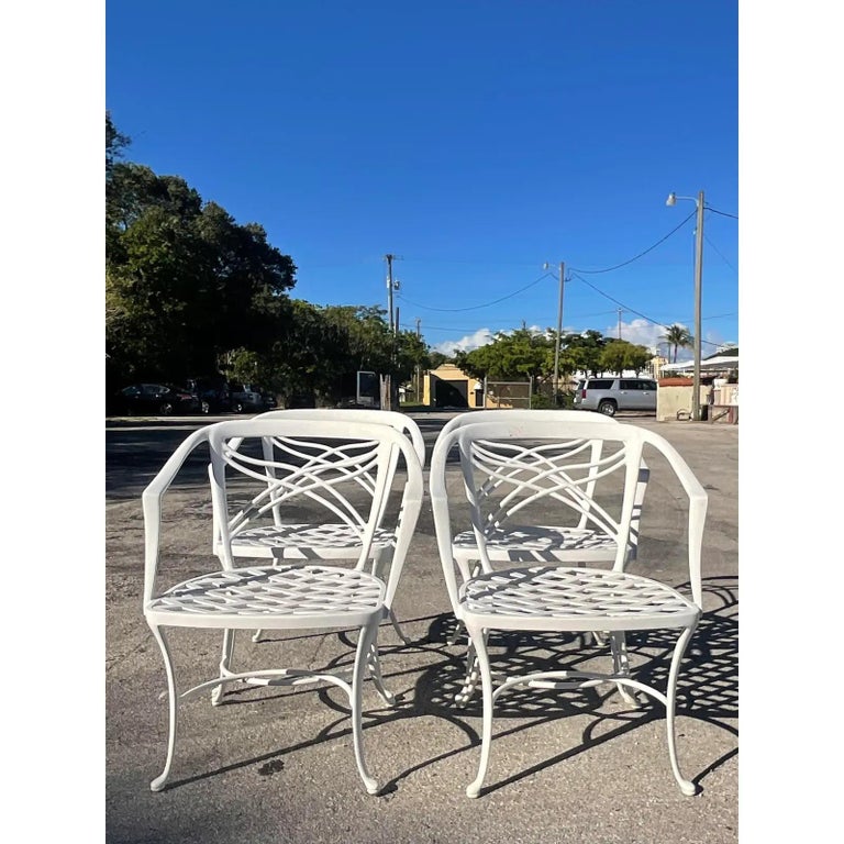 Vintage Coastal Brown Jordan “Classic Ll” Cast Aluminum Dining Chairs
