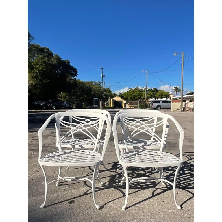 Vintage Coastal Brown Jordan “Classic Ll” Cast Aluminum Dining Chairs
