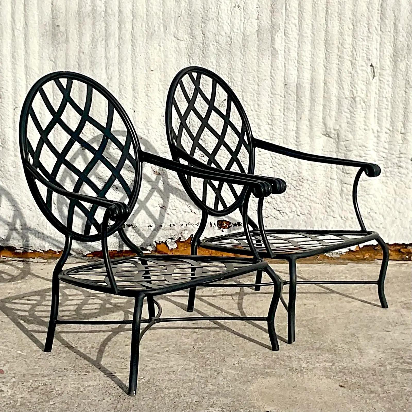 Vintage Coastal Brown Jordan “Grenada” Aluminum Lounge Chairs - a Pair 5