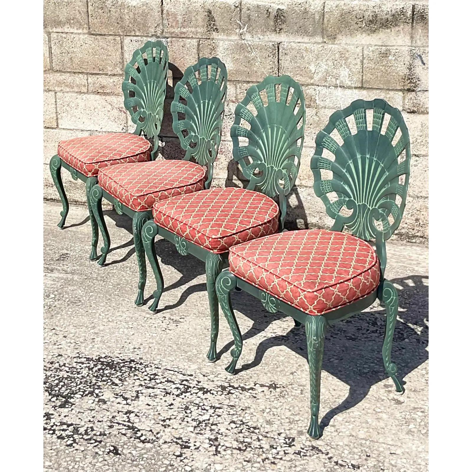 20th Century Vintage Coastal Brown Jordan Grotto Chairs - Set of 4