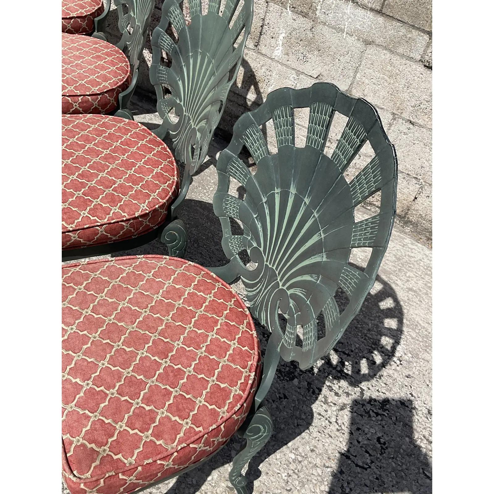 Aluminum Vintage Coastal Brown Jordan Grotto Chairs - Set of 4