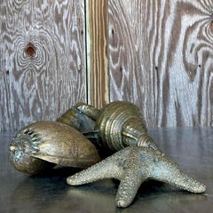 Coquilles vintage en laiton bruni - Lot de 3