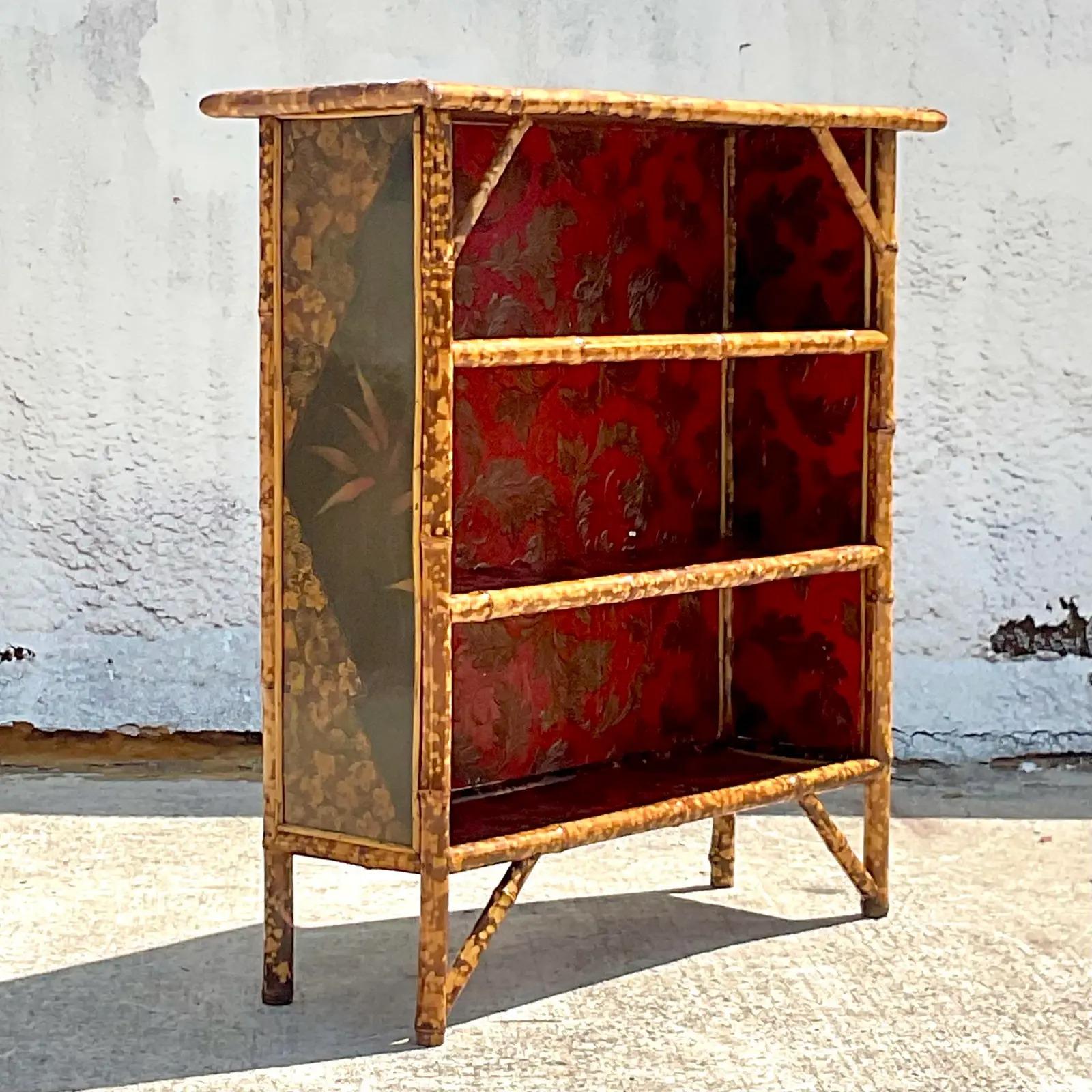 Vintage Coastal Burnt Bamboo Etagere 2