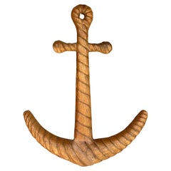 Vintage Coastal Carved Anchor