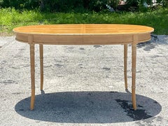 Vintage Coastal Carved Bamboo Dining Table