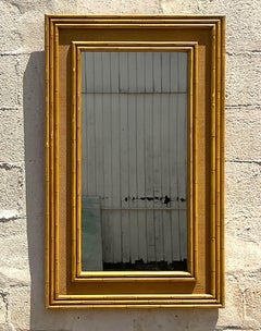 Vintage Coastal Carved Bamboo Mirror