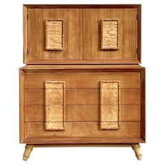 Vintage Coastal Carved Bamboo Trimmed Gentleman’s Chest