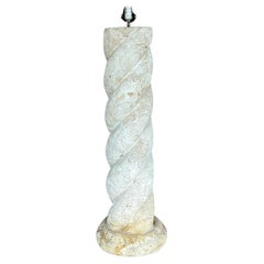 Vintage Coastal Carved Coquina Lamp